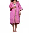Standawt Aphrodite Silk Saree One Size Kimono In Pink In Pink