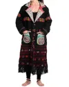 Standawt Merino Wool Coat In Black/pink In Black