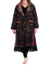 Standawt Merino Wool Coat In Maroon In Black