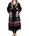 Standawt Rare Merino Wool Coat In Black/red/yellow In Black