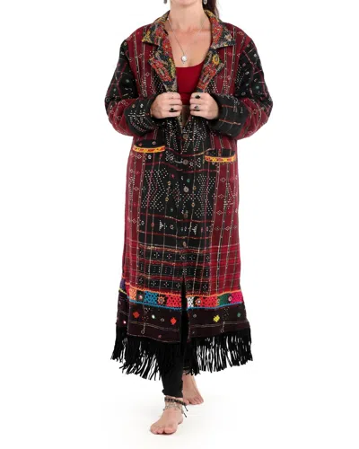 Standawt Rare Merino Wool Coat In Maroon In Multi