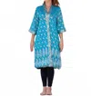 Standawt Sedna Silk Saree One Size Kimono In Turquoise Blue In Blue