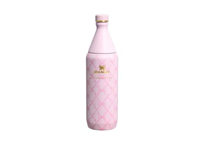 Pre-owned Stanley 1913 X Loveshackfancy Holiday All Day Slim 34oz Bottle In Baby Bow Pink Peppermint
