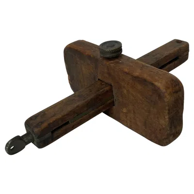 Pre-owned Stanley 1920s Mahogany & Brass Antique Tool Carpentry Scribe In Brown