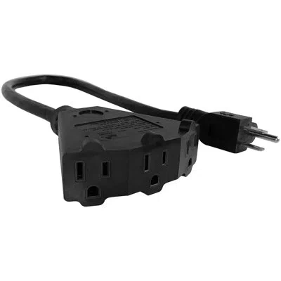 Stanley ® 3-outlet Power Block 2 With Extension Cord, 2-ft., Black