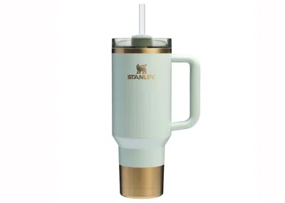 Pre-owned Stanley Comfort & Joy Collection Flowstate Holiday Quencher 40oz Tumbler In Gilded Celadon