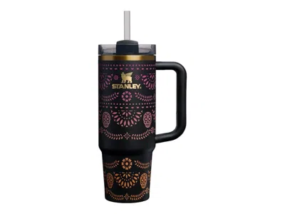 Pre-owned Stanley Dia De Muertos Quencher H2.0 Flowstate 40oz Tumbler In Midnight Catrina