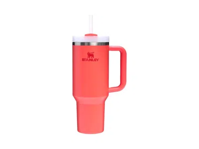 Pre-owned Stanley Flowstate Quencher 40oz Tumbler In Hot Coral