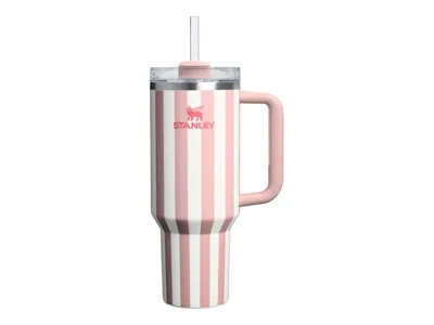 Pre-owned Stanley Flowstate Quencher 40oz Tumbler In Peach Whip Cabana Gloss