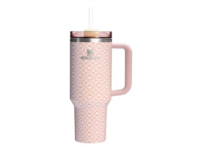 Pre-owned Stanley Flowstate Quencher 40oz Tumbler In Peach Whip Sunflower