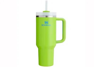 Pre-owned Stanley Heat Wave Exclusive Collection Flowstate Quencher 40oz Tumbler In Bright Lime