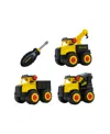 Stanley Jr. 28 Piece Take Apart Dot Trucks Set In Black,yellow