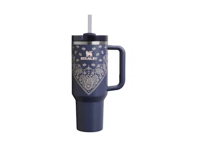 Pre-owned Stanley Mesa Rose Collection Flowstate Quencher 40oz Tumbler In Blue Corn Paisley