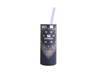 Pre-owned Stanley Mesa Rose Collection The Everyday Slim Can 10oz Cooler Cup In Blue Corn Paisley