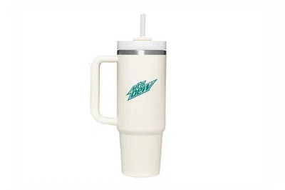 Pre-owned Stanley Mtn Dew Baja Blast Flowstate Quencher 30oz Tumbler White