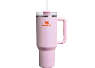 Pre-owned Stanley New Frequency Collection Flowstate Quencher 40oz Tumbler In Rose Petal Shimmer In Pink