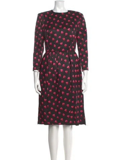 Pre-owned Stanley Platos Martin Ross Printed Midi Length Dress In Multi