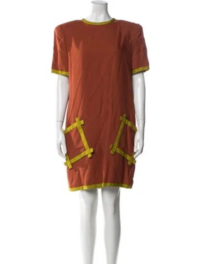 Pre-owned Stanley Platos Martin Ross Vintage Mini Dress In Orange