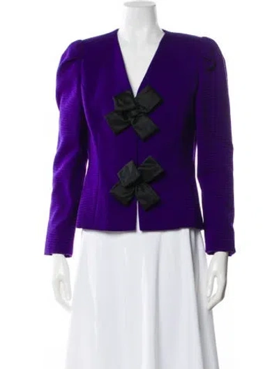 Pre-owned Stanley Platos Martin Ross Vintage Printed Evening Jacket In Purple