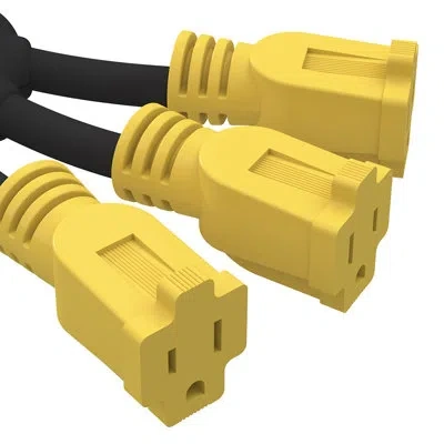 Stanley ® Powersquid® Mini 3-outlet Multiplier With 18-in. Cord, Black & Yellow