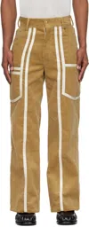 Stanley Raffington Beige Corduroy Cargo Pants In Beige