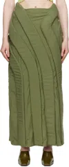 Stanley Raffington Green 3d Parametric Maxi Skirt
