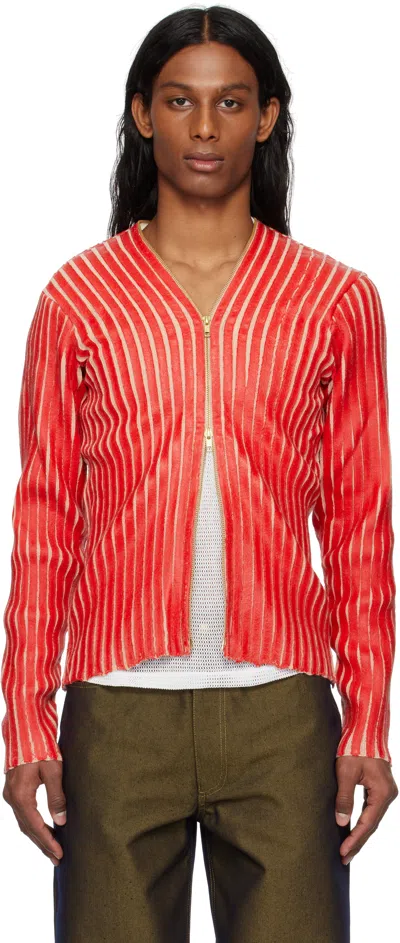 Stanley Raffington Red & Pink Plated Knit Jacket