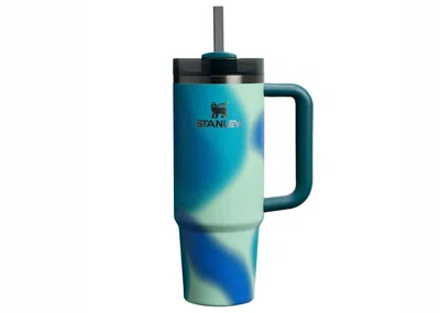 Pre-owned Stanley The Frequency Collection Flowstate Quencher 30oz Tumbler In Coastal Teal Motion