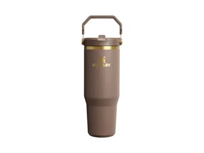 Pre-owned Stanley The Iceflow Flip Straw 30oz Tumbler In Espresso Gold