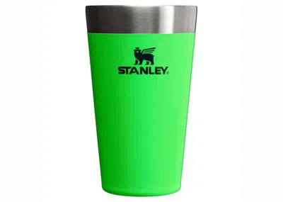 Pre-owned Stanley The Neon Collection Adventure Stacking Beer 16oz Pint In Neon Green