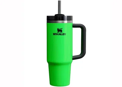 Pre-owned Stanley The Neon Collection Flowstate Quencher 30oz Tumbler In Neon Green