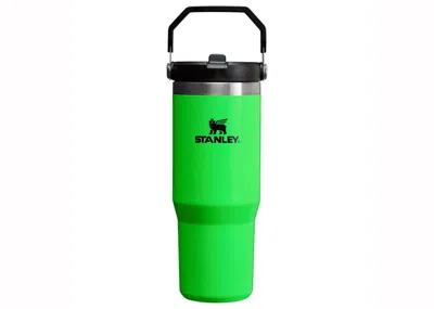 Pre-owned Stanley The Neon Collection Iceflow Flip Straw 30oz Tumbler In Neon Green