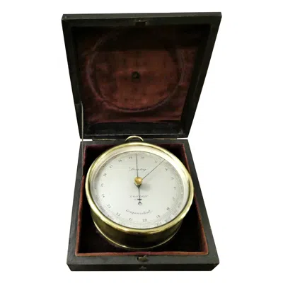 Pre-owned Stanley Victorian Brass Cased Aneroid Barometer By , London In Black