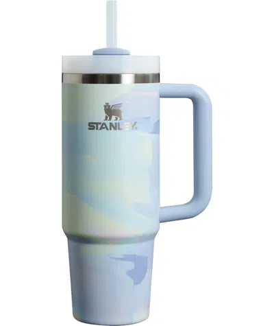 Pre-owned Stanley Women's  The Clean Slate Flowstate Quencher 30oz Tumbler In Cool Serene Brushstroke