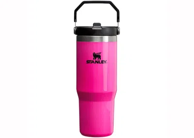 Pre-owned Stanley Women's  The Neon Collection Iceflow Flip Straw 30oz Tumbler In Electric Pink