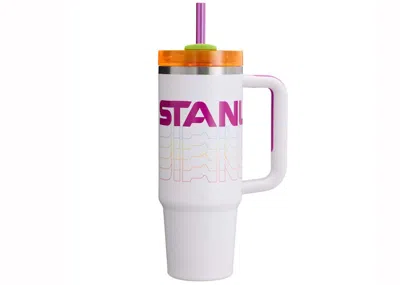 Pre-owned Stanley Women's  The Reverb Collection Flowstate Quencher 30oz Tumbler In Frost Reverb