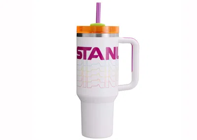 Pre-owned Stanley Women's  The Reverb Collection Flowstate Quencher 40oz Tumbler In Frost Reverb