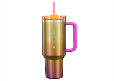 Pre-owned Stanley Women's  X Starbucks Flowstate Quencher 40oz Tumbler In Summer Sunset Gradient