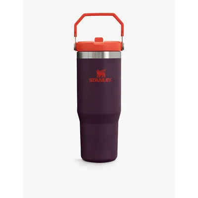 Stanley Womens Plum Iceflow™ Flip-straw Recycled Stainless-steel Bottle 890ml In Plum