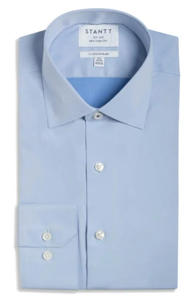 Stantt Contemporary Fit Performance Twill Dress Shirt In Blue