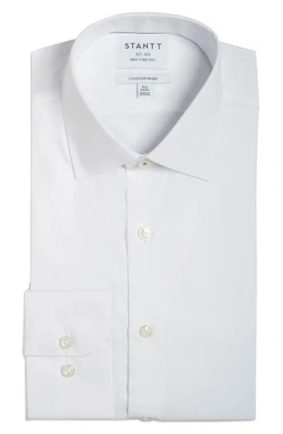 Stantt Contemporary Fit Performance Twill Dress Shirt In White