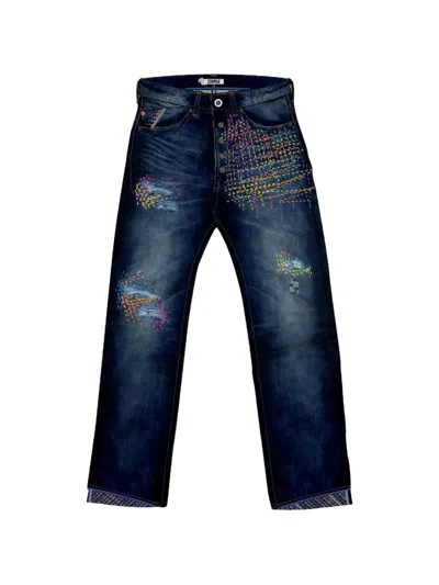 Staple Embroidered Jeans In Blue