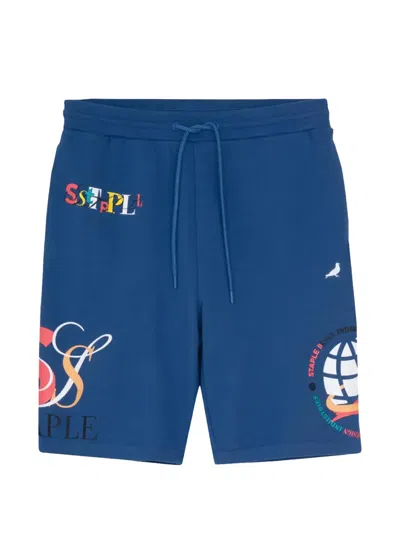 Staple Mcbaine Aop Shorts Mit Kordelzug In Blue
