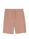 Staple Script-embroidered Track Shorts In Brown