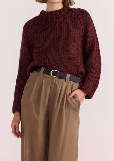 Staple The Label Demi Chunky Sweater In Wine In Brown