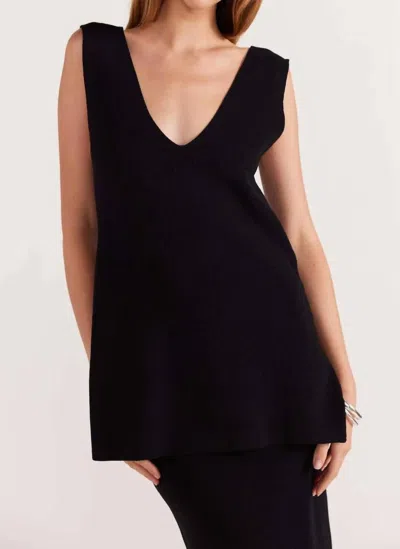 Staple The Label Kaia Knit Tunic Top In Black