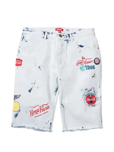 Staple X Coca-cola Patch-detail Acid-wash Shorts In Multi