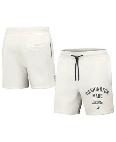 Staple X Nba Men's Cream Washington Wizards Heavyweight Fleece Shorts