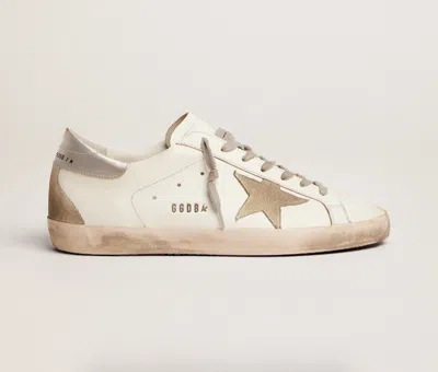 Pre-owned Star Authentic Men's Golden Goose Super- With Silver Heel Tab & Lettering 41/us8