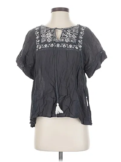 Pre-owned Star Mela Short Sleeve Blouse In Gray